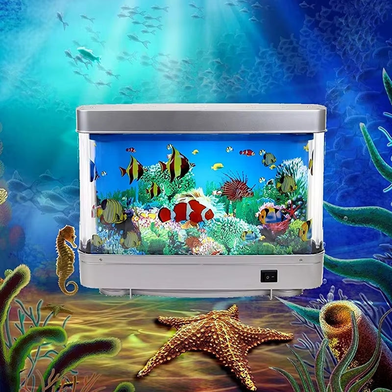 Artificial Tropical Fish Tank Lamps Aquarium Decor Virtual Ocean in Motion Night Light for Children Halloween Christmas Gift Toy