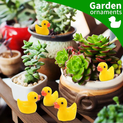 100/200Pc/Set Mini Resin Ducks Tiny Duck Miniature Figures Bulk Little Duck Charms for Party, DIY Micro Landscape Decorations