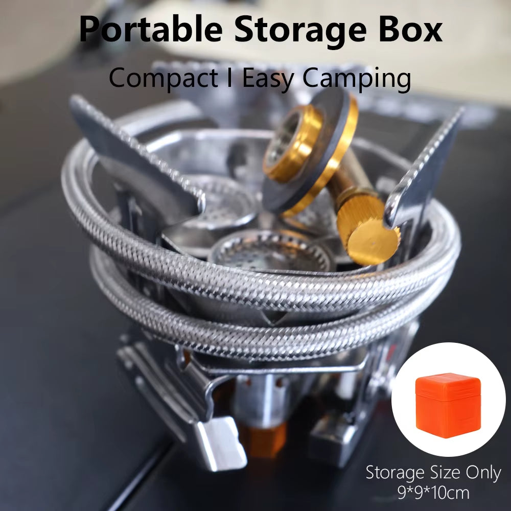 Camping Gas Stove 5800W 3 Head Gas Burner Tourist Strong Fire Furnace Climbing Hiking Equipment Picnic Kitchen Cookware